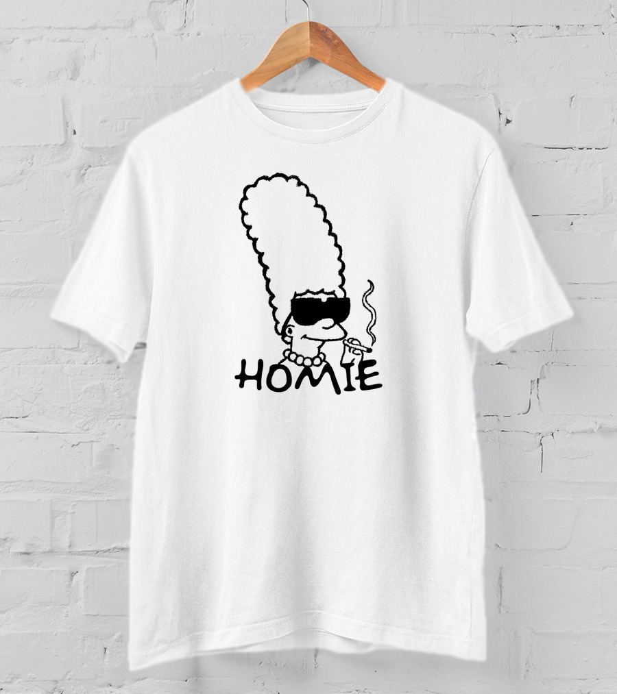 Marge Simpson Homie Smoking With Sunglasses T-Shirt