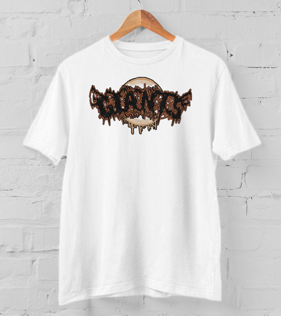 Deathcore Giants Horror Dripping Typography T-Shirt