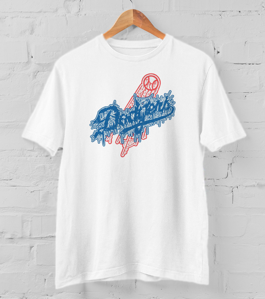 Deathcore Mic Dodgers Blue Drip T-Shirt