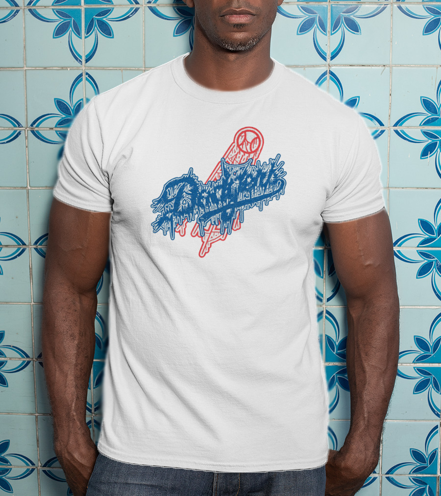 Deathcore Mic Dodgers Blue Drip T-Shirt