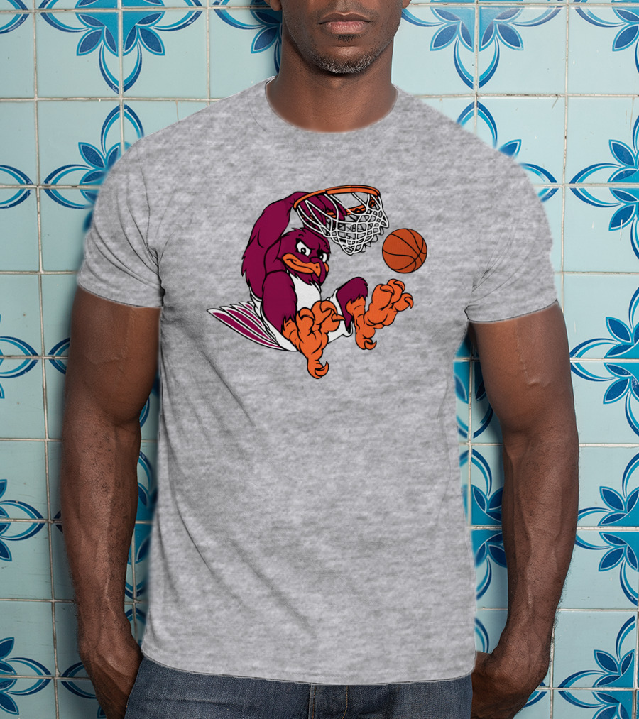 Clark Ruhland Hokiebird Basketball Dunk T-Shirt