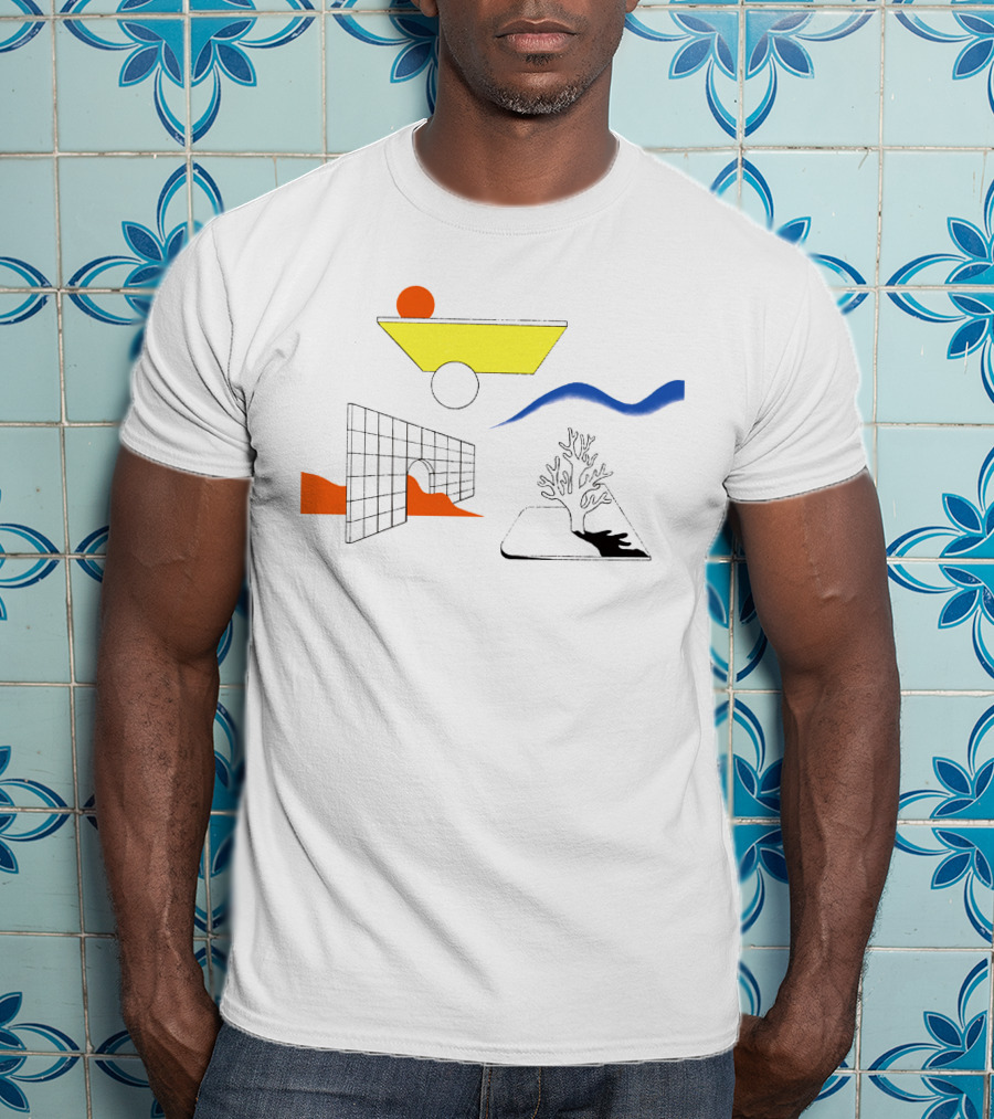 Clams Casino Merch Minimal Abstract Shapes And Coral T-Shirt