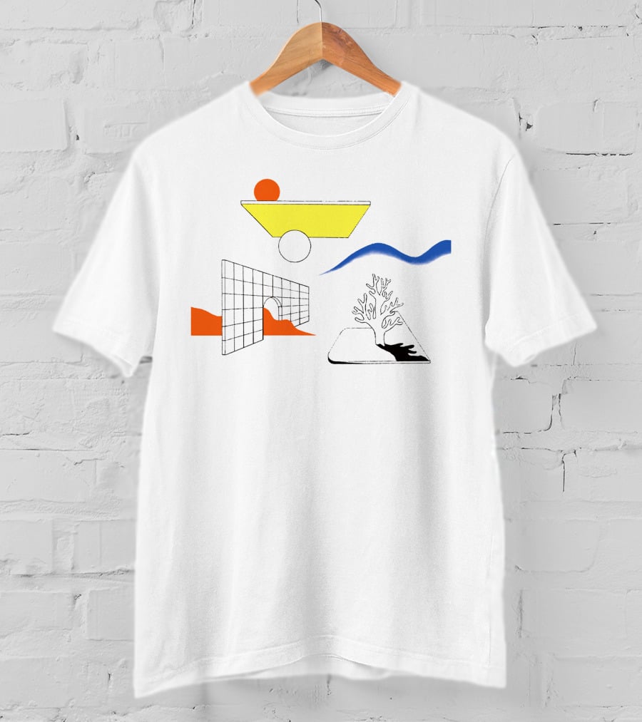 Winter Flower Reimagined Geometric Abstract Reflections T-Shirt