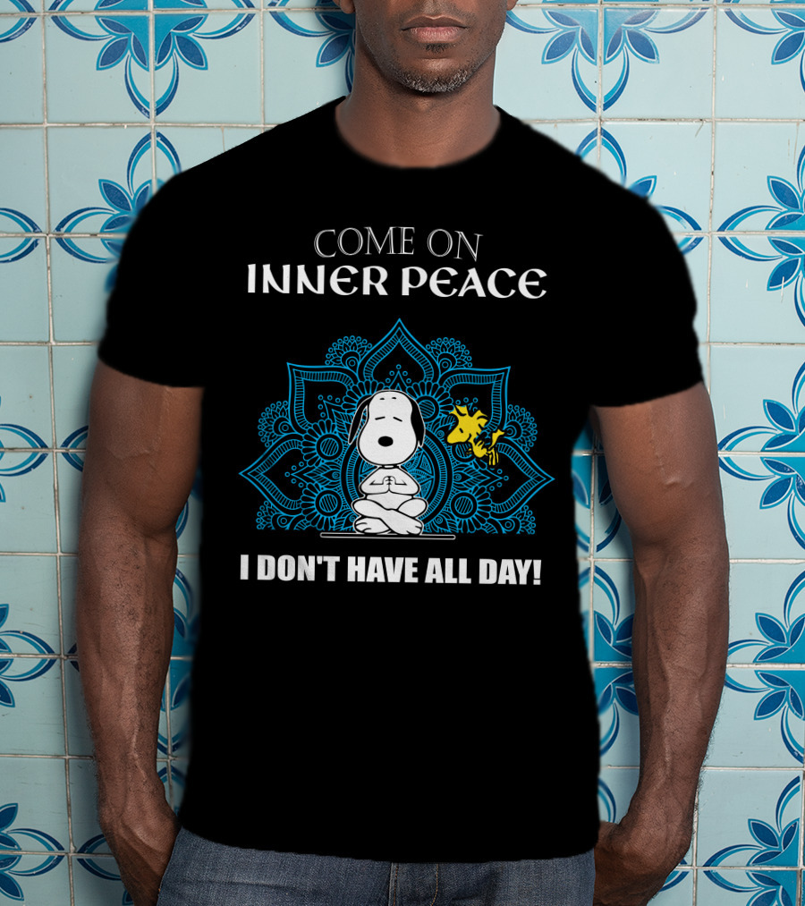 Come On Inner Peace I Don't Have All Day Snoopy And Woodstock Lotus Mandala T-Shirt