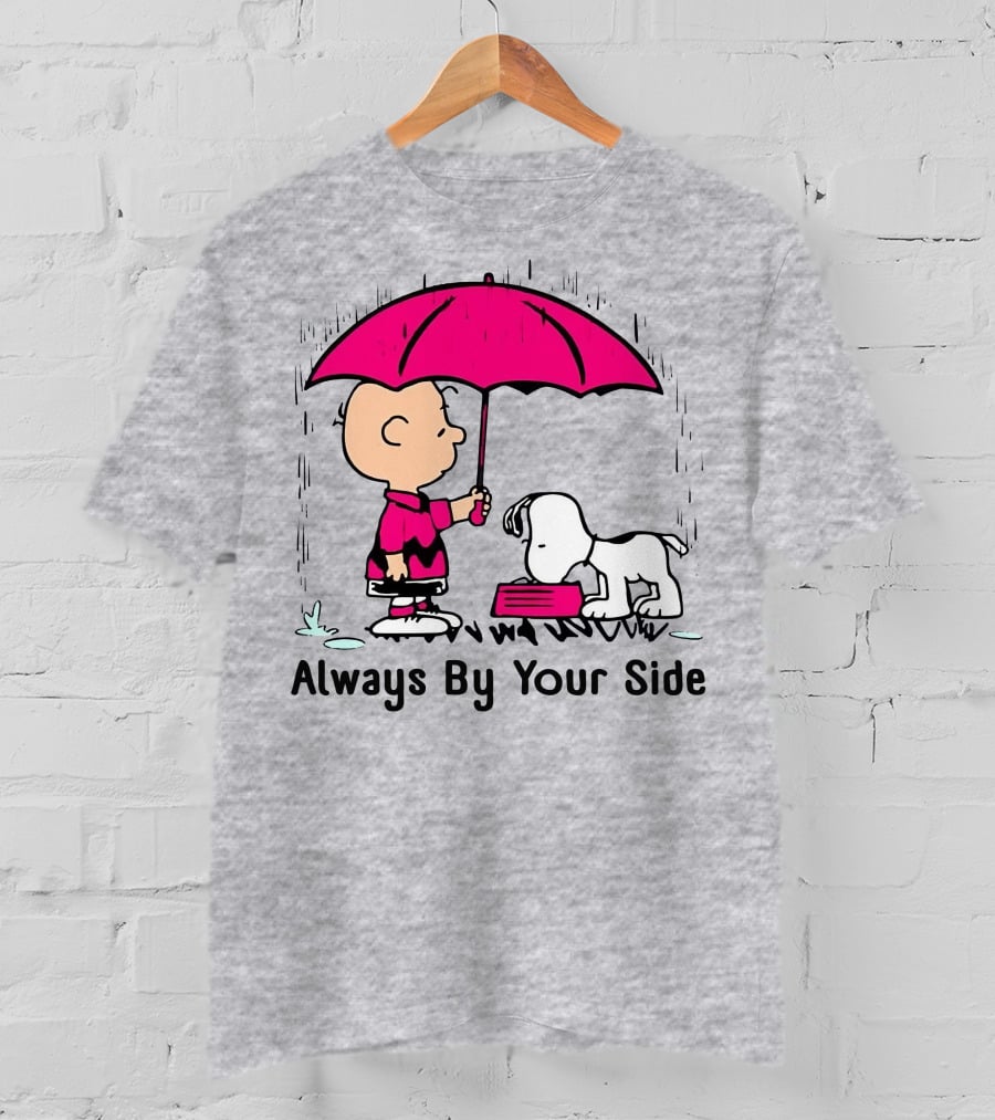 Always By Your Side Charlie Brown Snoopy Umbrella T-Shirt