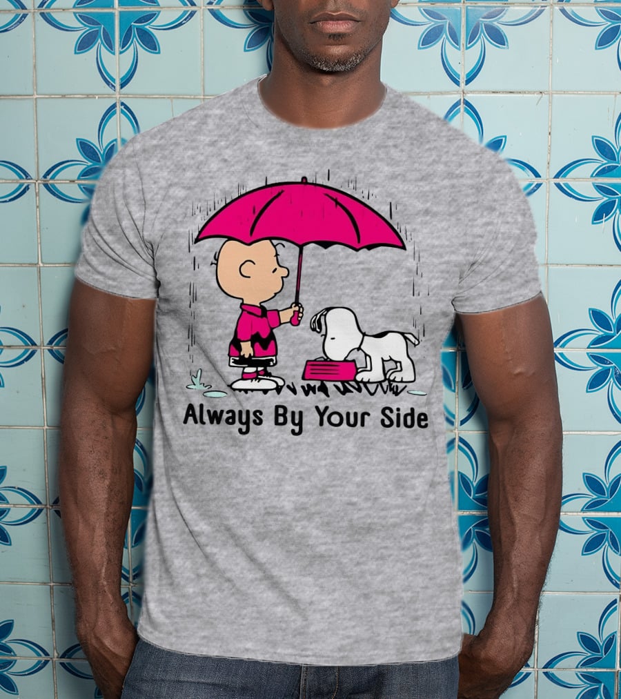 Always By Your Side Charlie Brown Snoopy Umbrella T-Shirt