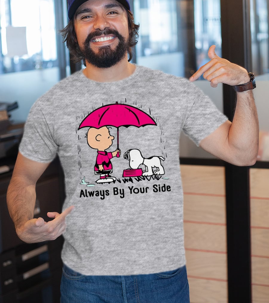 Always By Your Side Charlie Brown Snoopy Umbrella T-Shirt