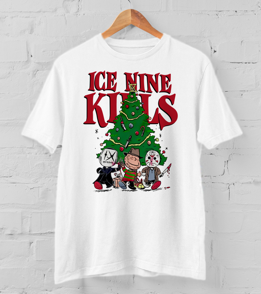 Merry Christmas Ice Nine Kills Horror Characters Christmas Tree T-Shirt