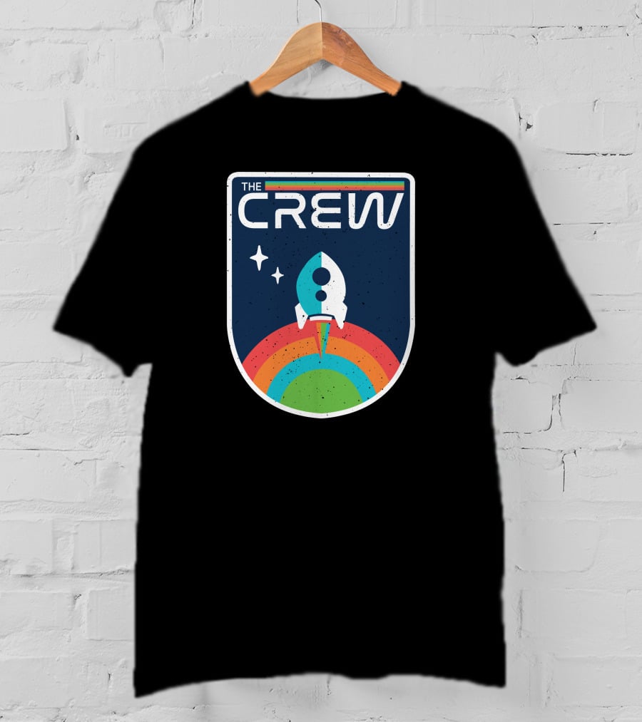 THE CREW Vintage Rocket Launch Cosmic Rainbow T-Shirt