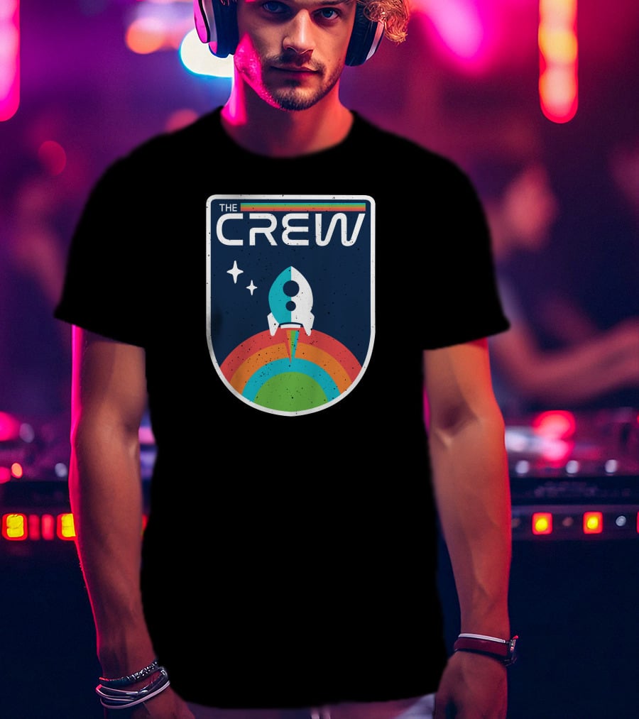 THE CREW Vintage Rocket Launch Cosmic Rainbow T-Shirt