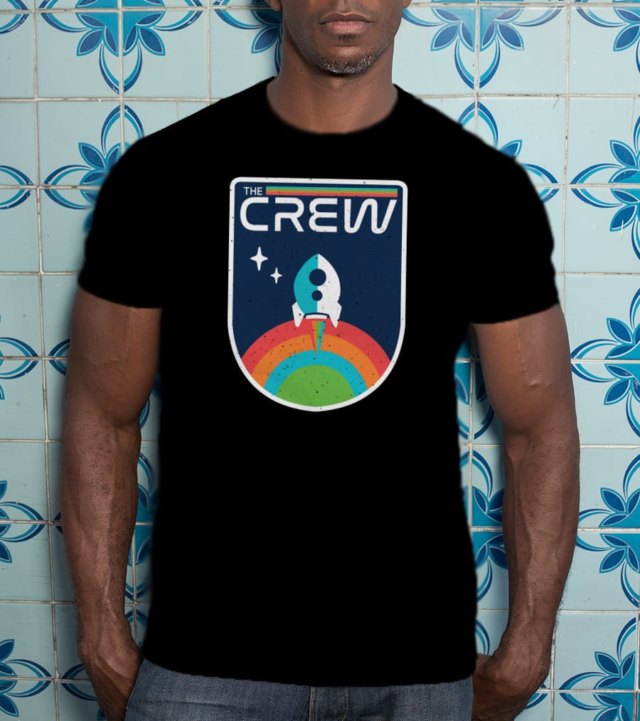 THE CREW Vintage Rocket Launch Cosmic Rainbow T-Shirt