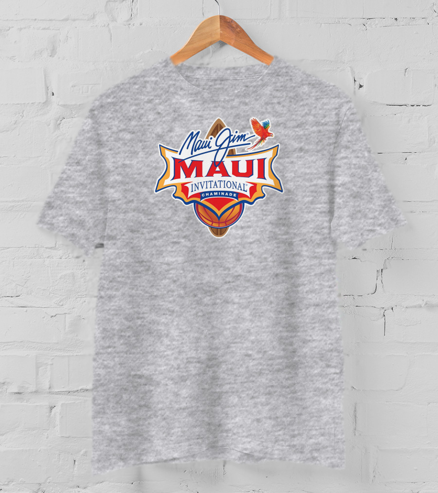 Maui Jim Invitational Chaminade Basketball Surfboard Logo עם תוכי T-Shirt