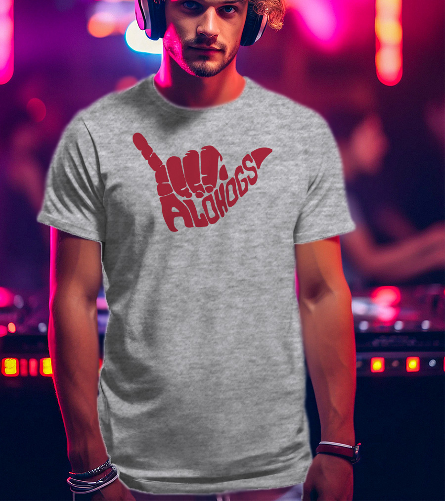 Shaka Hand Gesture With Alohogs Text T-Shirt