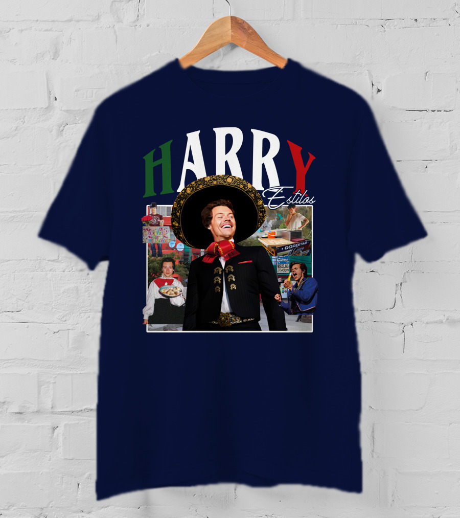 HARRY Estilos Mariachi Themed Collage In Festive Attire T-Shirt
