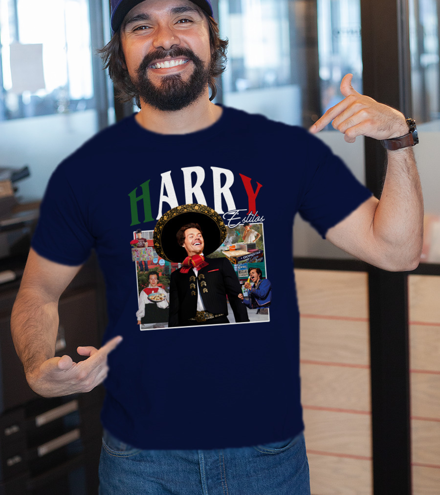 HARRY Estilos Mariachi Themed Collage In Festive Attire T-Shirt