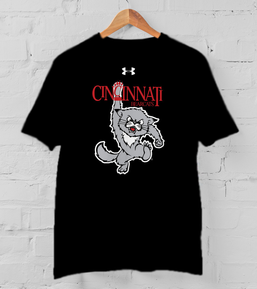 Cincinnati Bearcats 1990s Vault Logo Under Armour Retro Jumping Bearcat T-Shirt