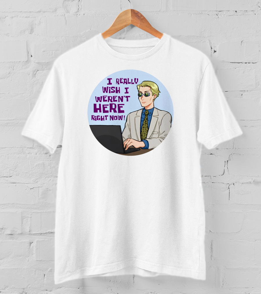 I Really Wish I Weren't Here Right Now Jujutsu Character With Sunglasses T-Shirt