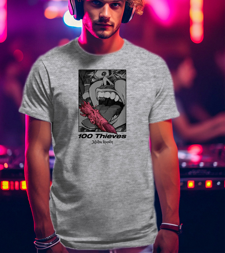 100 Thieves Jujutsu Kaisen Collaboration Manga T-Shirt