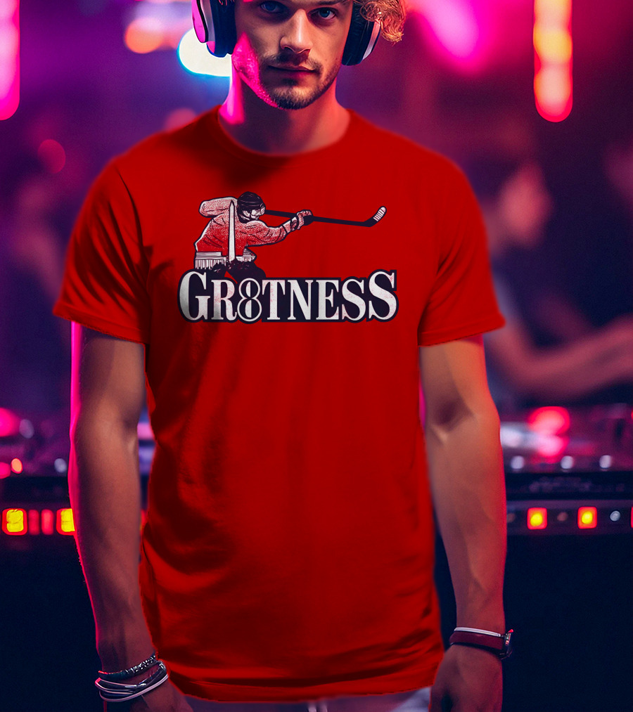 Gr8tness Ice Hockey Player Skating Action T-Shirt