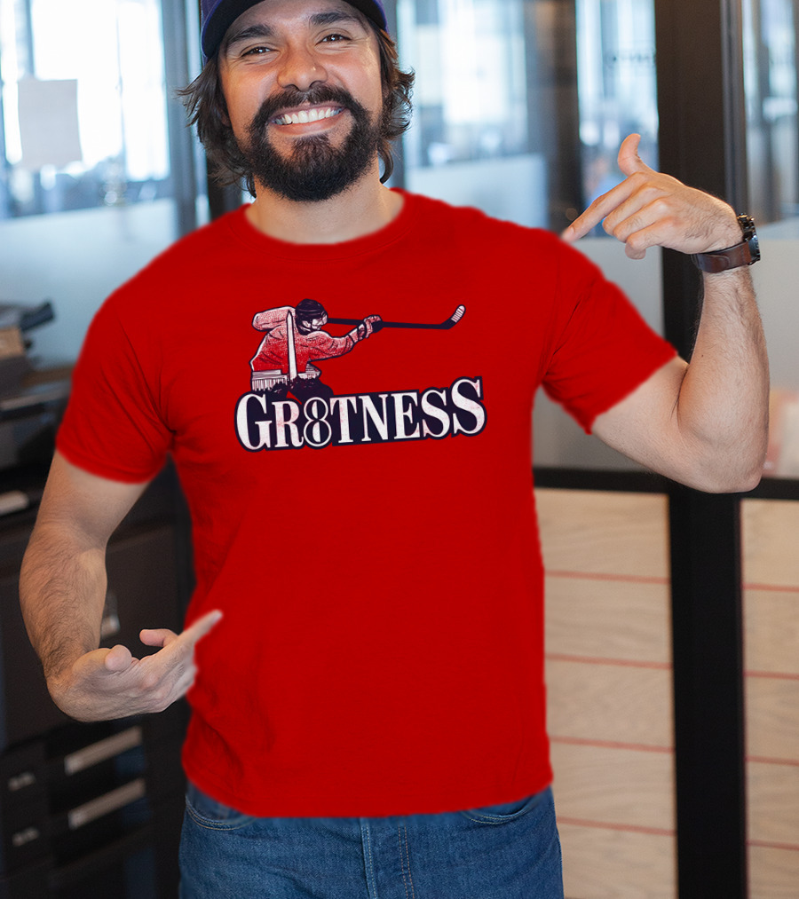 Gr8tness Ice Hockey Player Skating Action T-Shirt