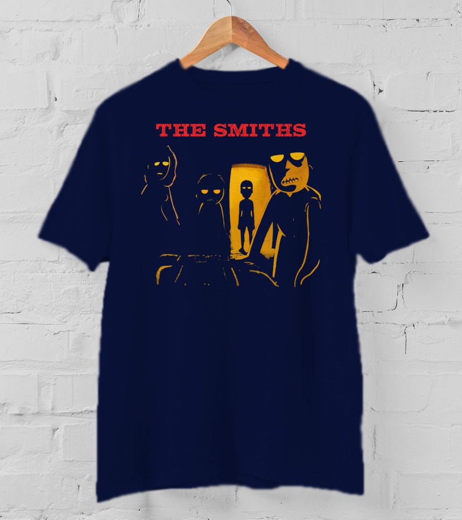 THE SMITHS Yellow Characters In Darkened Room With Doorway Light T-Shirt