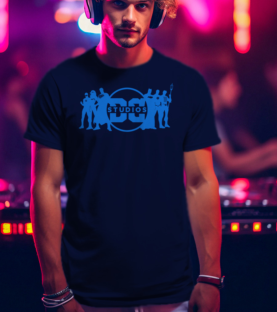DC Studios Superheroes Silhouettes Logo Iconic Characters T-Shirt
