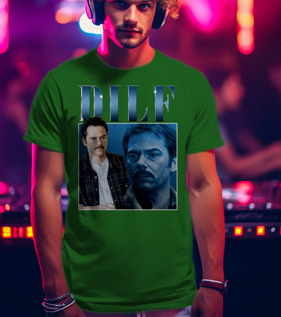 Charlie Swan DILF Mustache Double T-Shirt