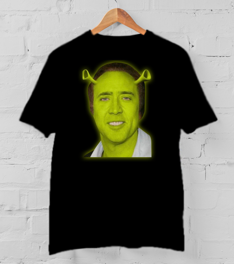 Shrekolas Cage Meme Mashup Face Fusion Character Elements T-Shirt