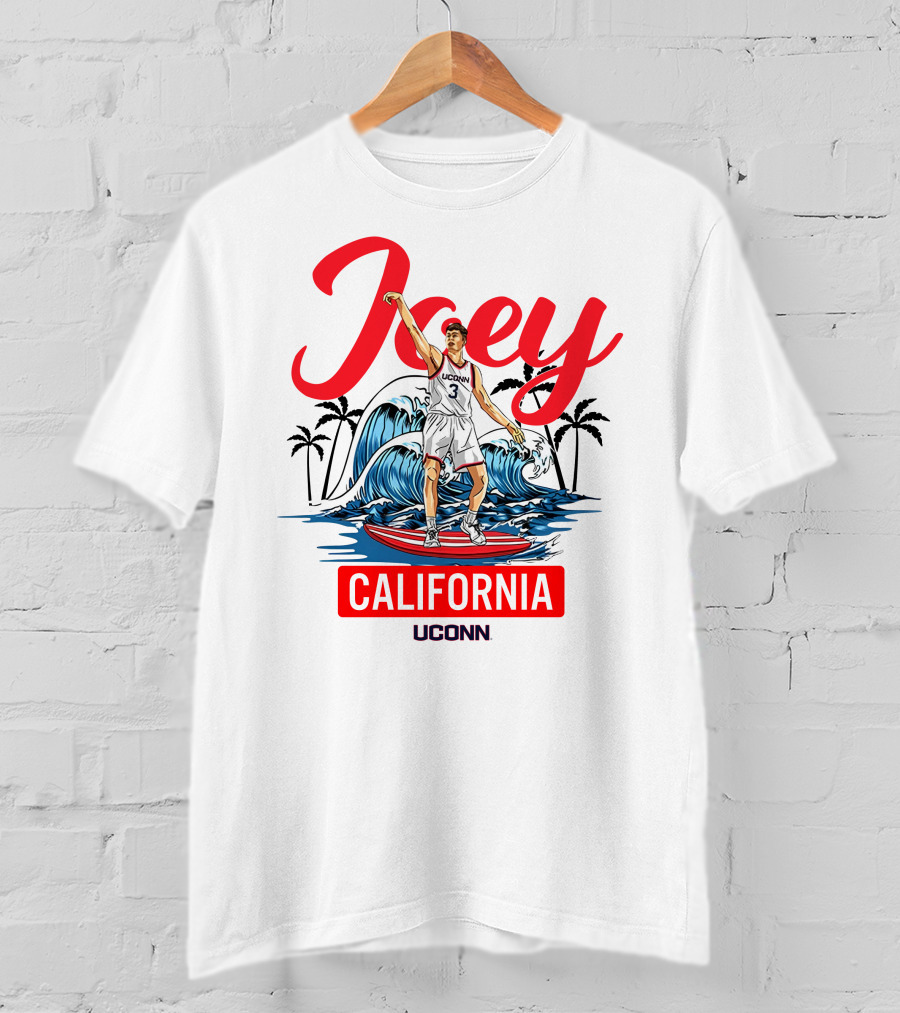Joey California UConn Surfing Basketball Wave T-Shirt