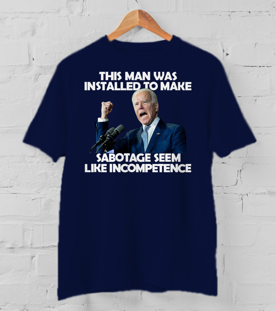 This Man Was Installed To Make Sabotage Seem Like Incompetence Fist Raised With Microphones T-Shirt