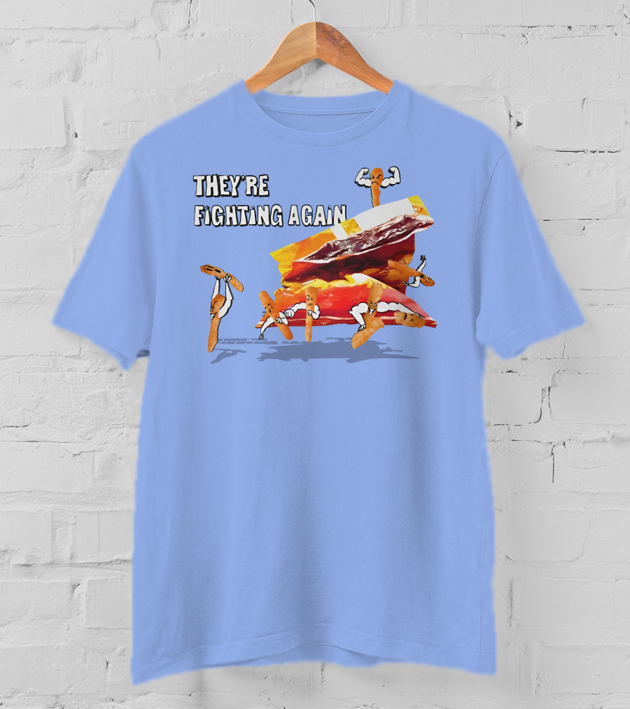 They're Fighting Again Pretzel Snack Showdown Fun T-Shirt