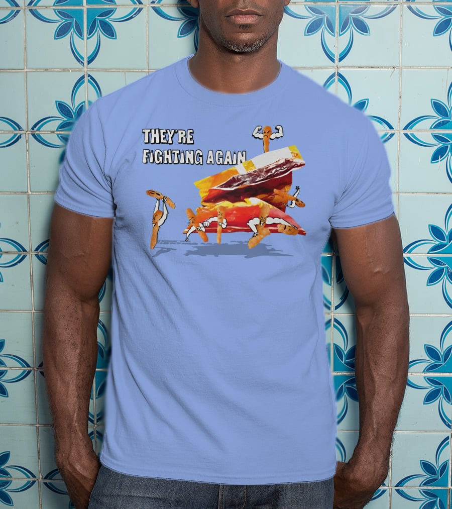 They're Fighting Again Pretzel Snack Showdown Fun T-Shirt