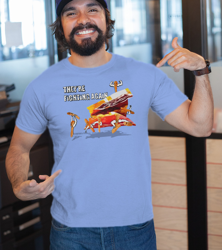 They're Fighting Again Pretzel Snack Showdown Fun T-Shirt