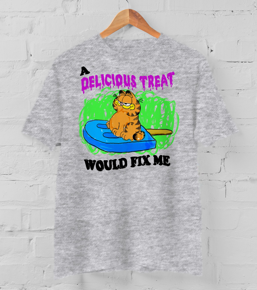 Garfield A Delicious Treat Would Fix Me Popsicle T-Shirt