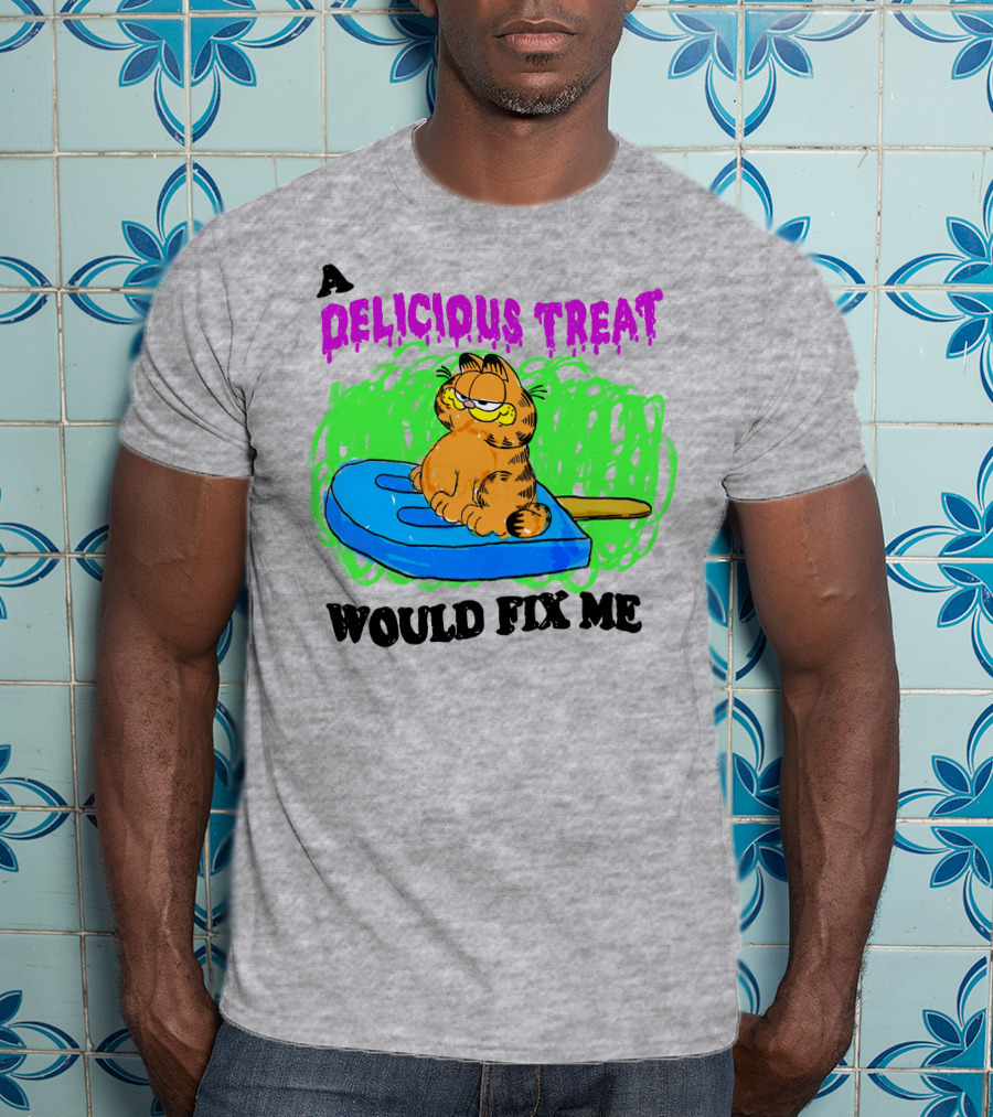 Garfield A Delicious Treat Would Fix Me Popsicle T-Shirt