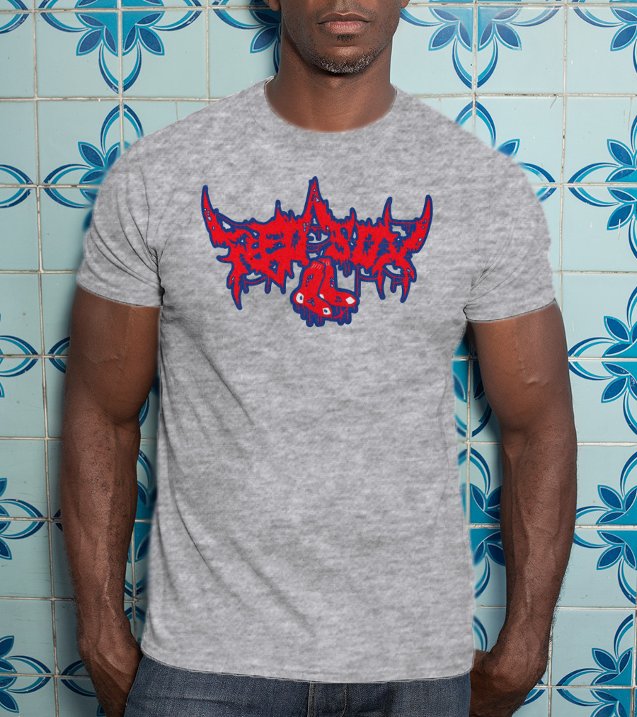 Death Metal Style Red Sox Emo T-Shirt