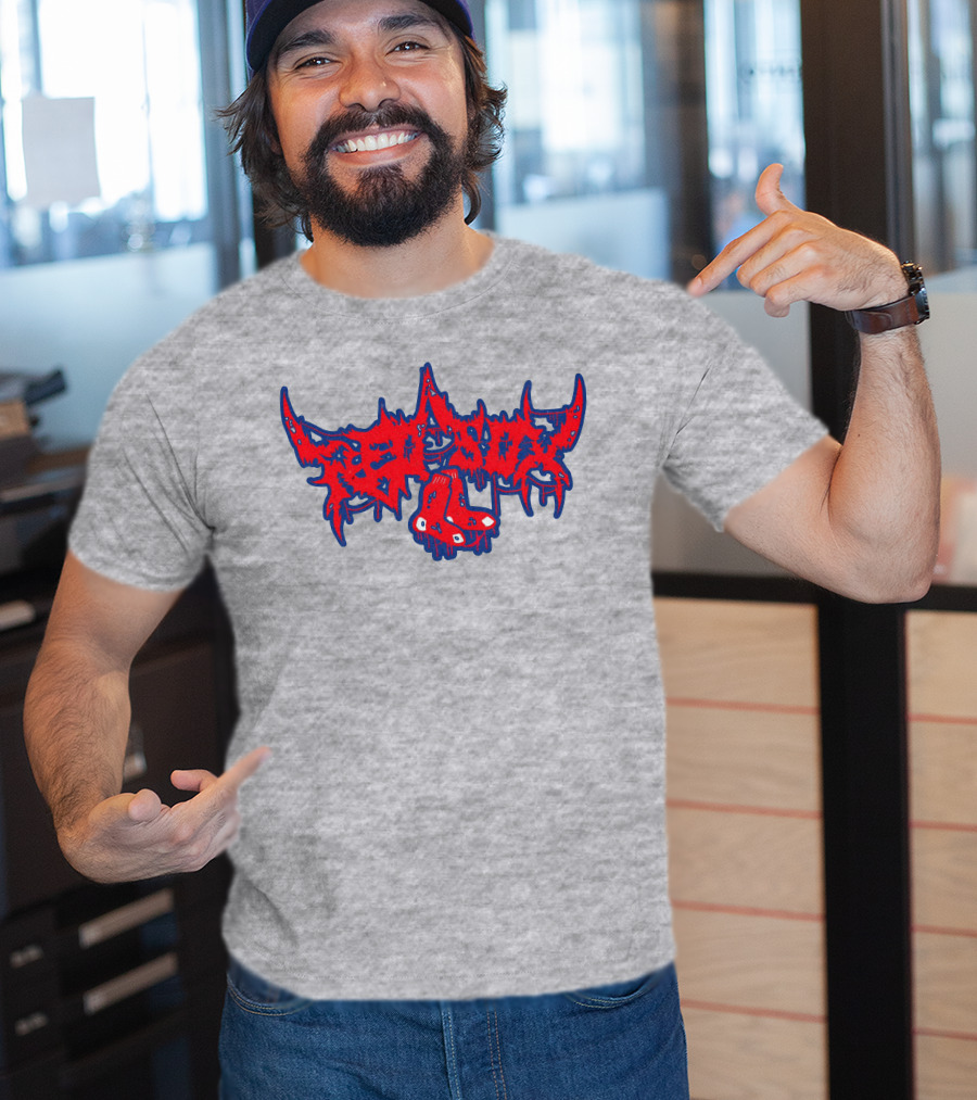 Death Metal Style Red Sox Emo T-Shirt