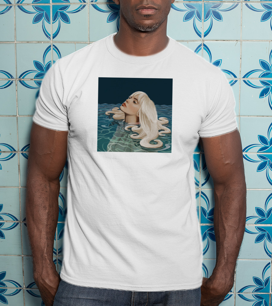 Resurface Feminine Profile Emerging From Water With Flowing Hair T-Shirt
