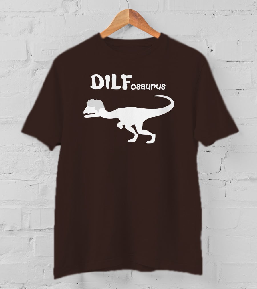 DILFosaurus Dinosaur Silhouette With Hairstyle T-Shirt