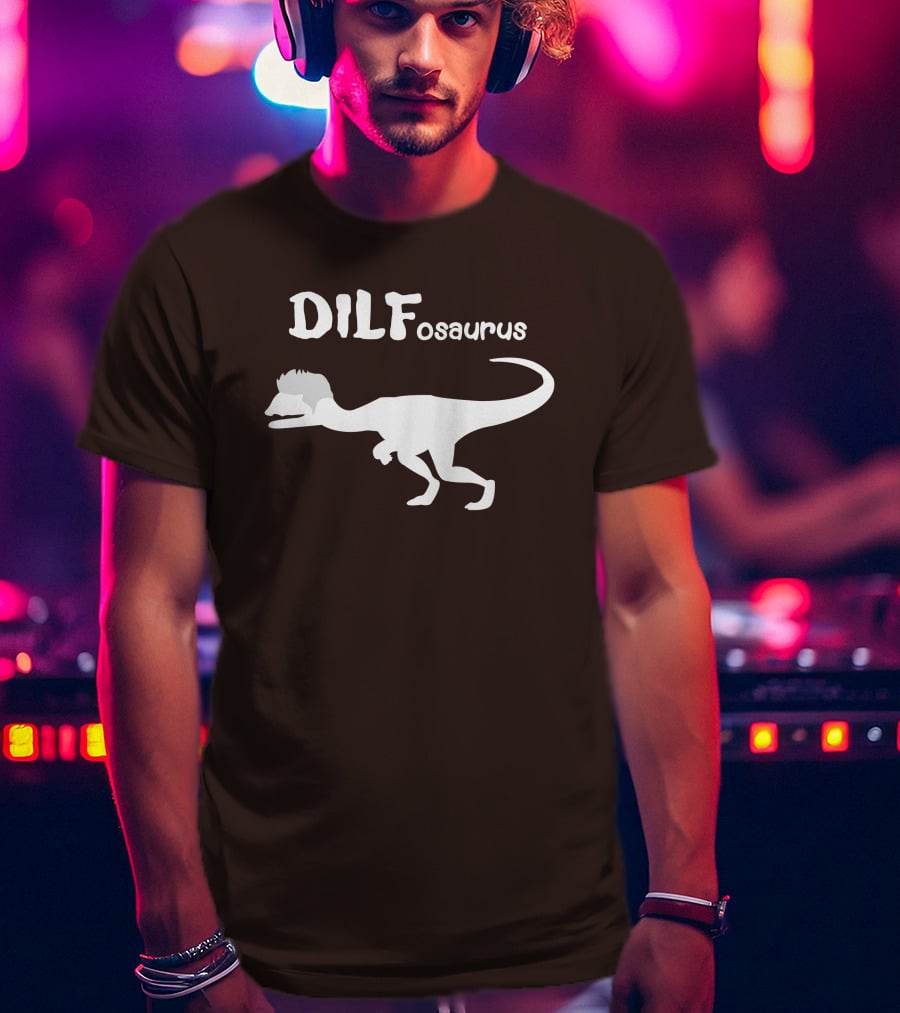 DILFosaurus Dinosaur Silhouette With Hairstyle T-Shirt