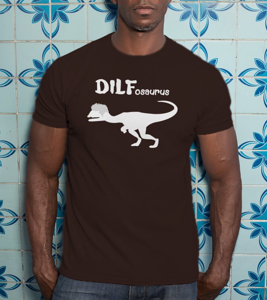 DILFosaurus Dinosaur Silhouette With Hairstyle T-Shirt