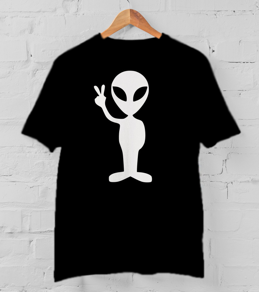 Alien Peace Hand Gesture T-Shirt