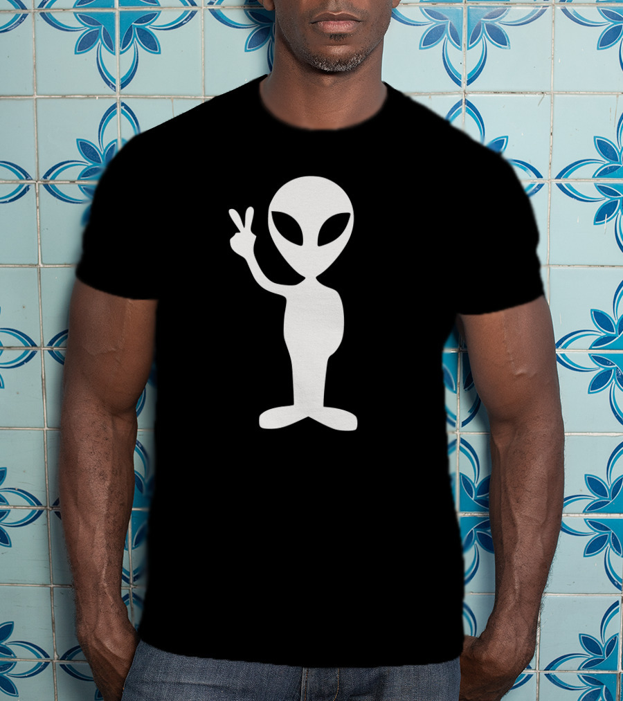 Alien Peace Hand Gesture T-Shirt