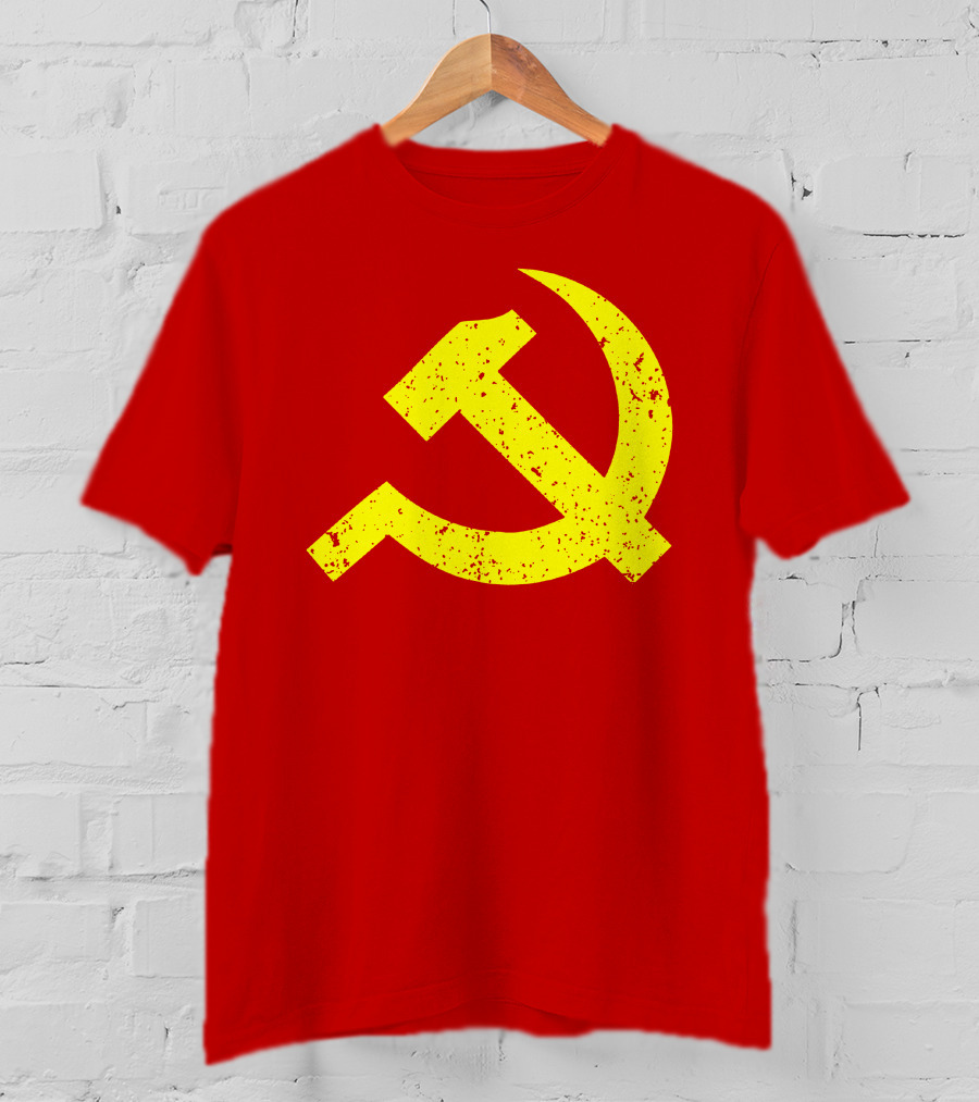 Aaron Spacethug Hammer And Sickle Communist Party Flag T-Shirt