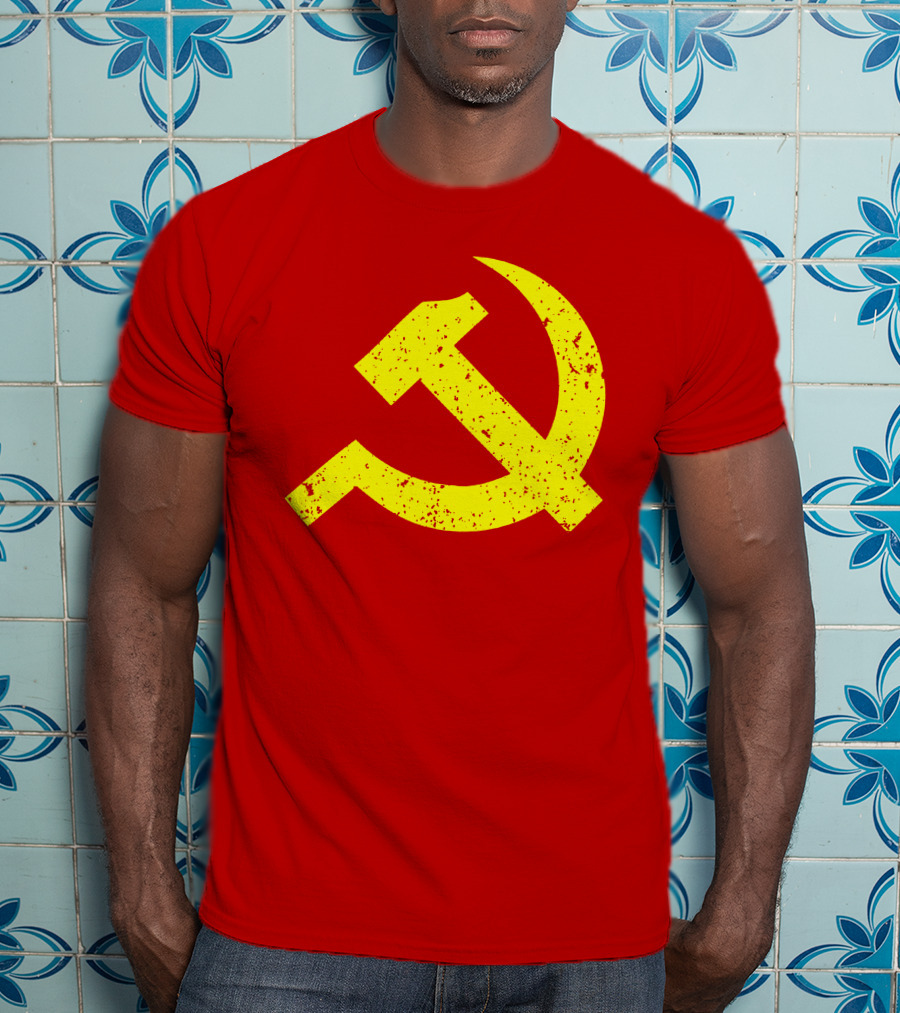 Aaron Spacethug Hammer And Sickle Communist Party Flag T-Shirt