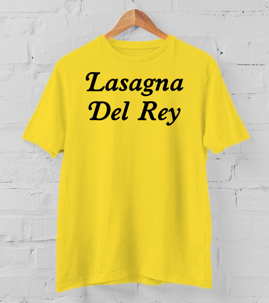 Lasagna Del Rey Whotfisjovana Bold Black Text T-Shirt