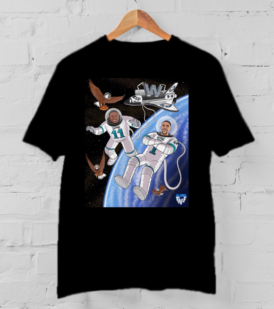 W 8-0 Astronauts With Eagles Flying High Baby TNF T-Shirt