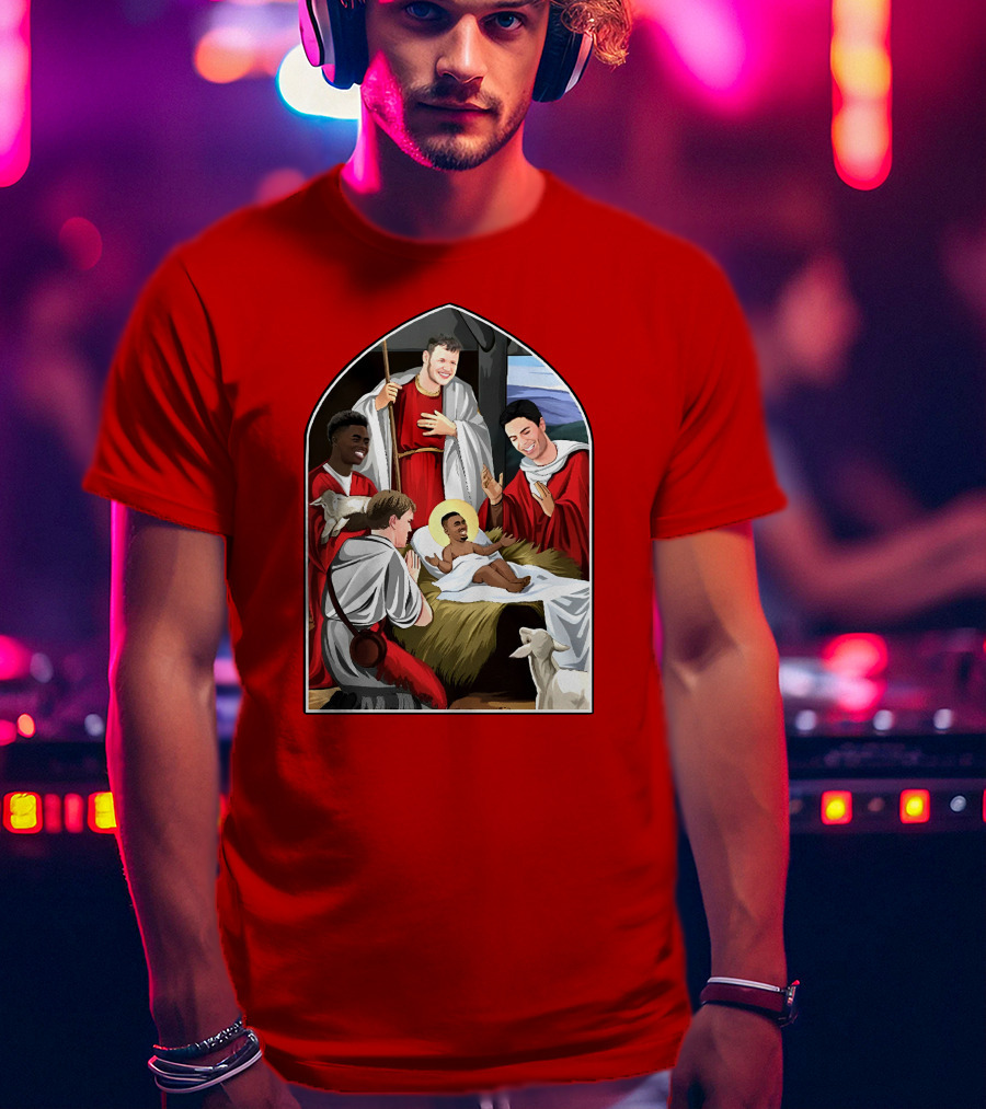 Victoriamscott Adults Jesus Saka Nativity Gunners Christmas Jumper T-Shirt