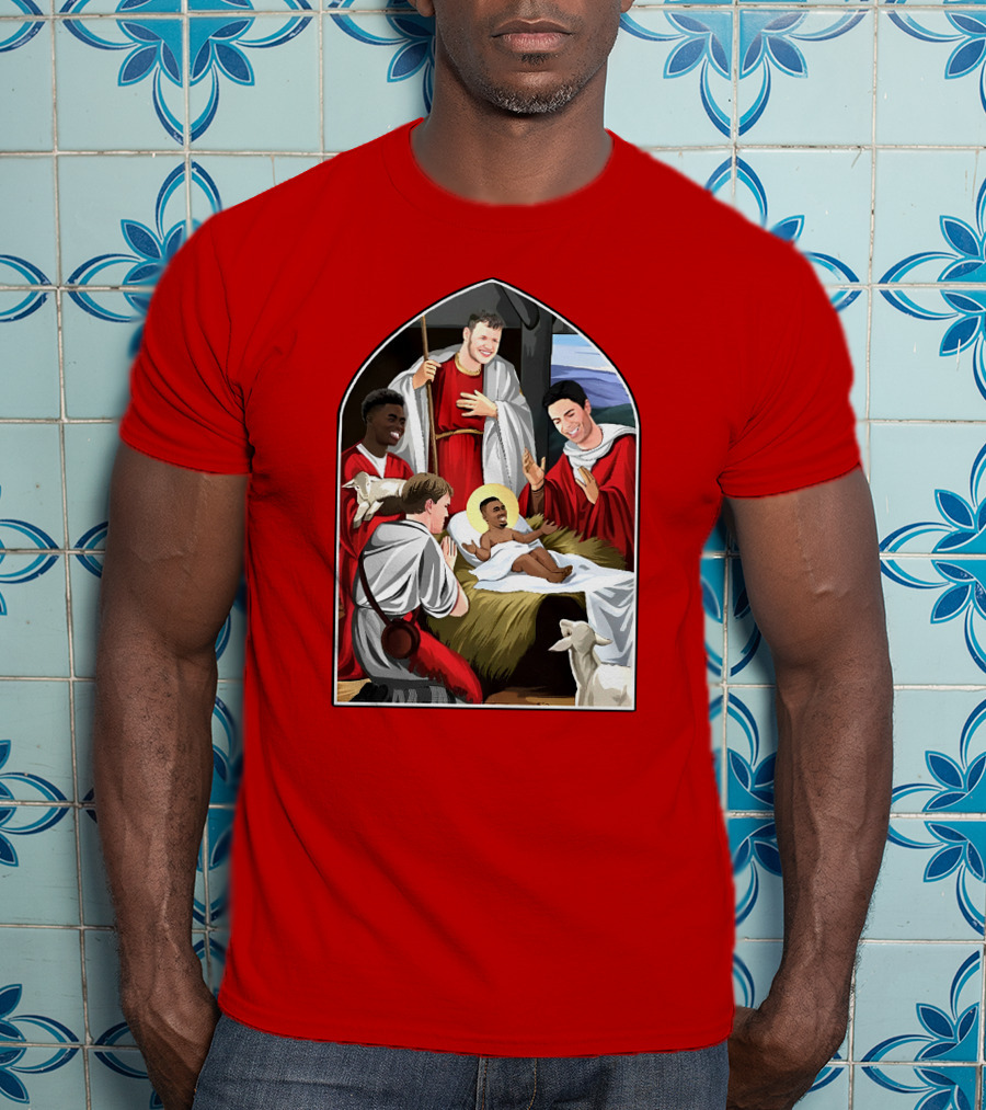Victoriamscott Adults Jesus Saka Nativity Gunners Christmas Jumper T-Shirt