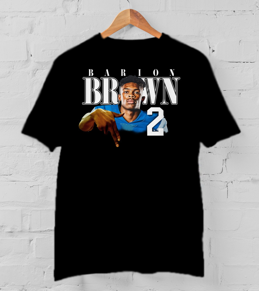 Barion Brown L’S Down Football Number 2 T-Shirt